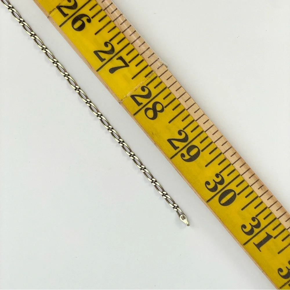 Beautiful Sterling Silver Italy Milor Figaro Chain Necklace 30” Long